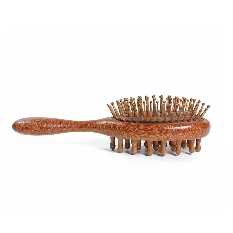 Premium Natural Wooden Massage Comb with Removable Thick Bristles - Full Body Use, Ergonomic Handle for Comfortable Grip, Durable Household Grade Wooden Tool, Personal Massager
