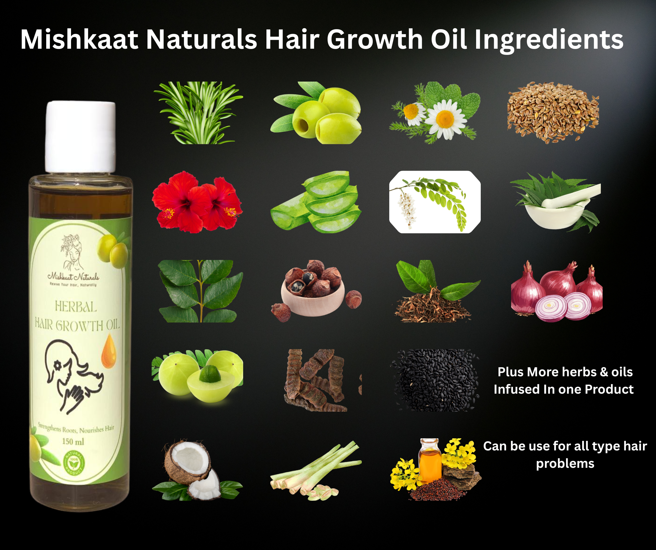 Mishkaat Naturals Herbal Hair Growth Oil