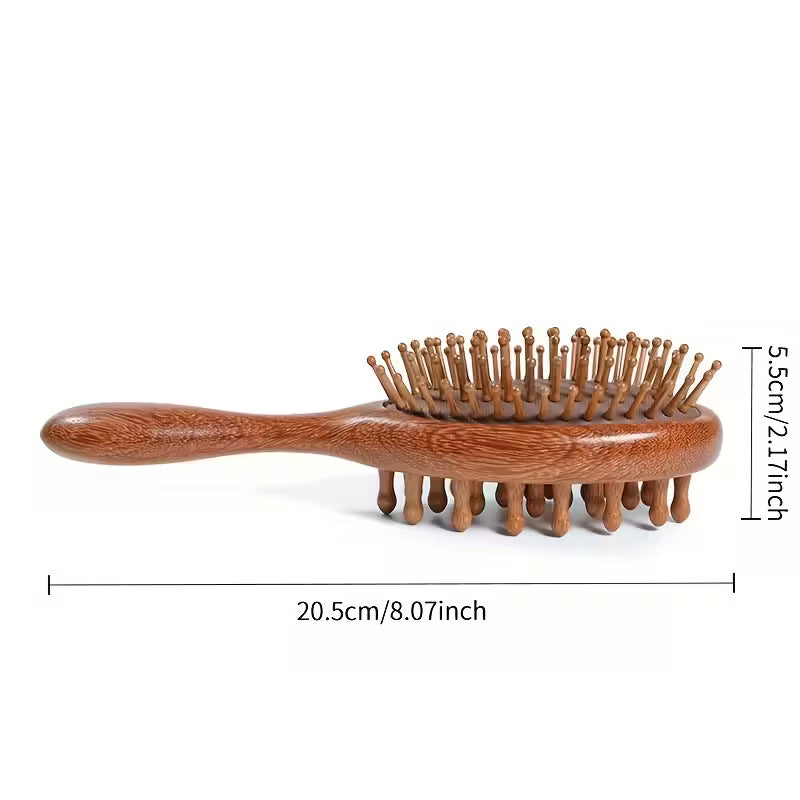 Premium Natural Wooden Massage Comb with Removable Thick Bristles - Full Body Use, Ergonomic Handle for Comfortable Grip, Durable Household Grade Wooden Tool, Personal Massager